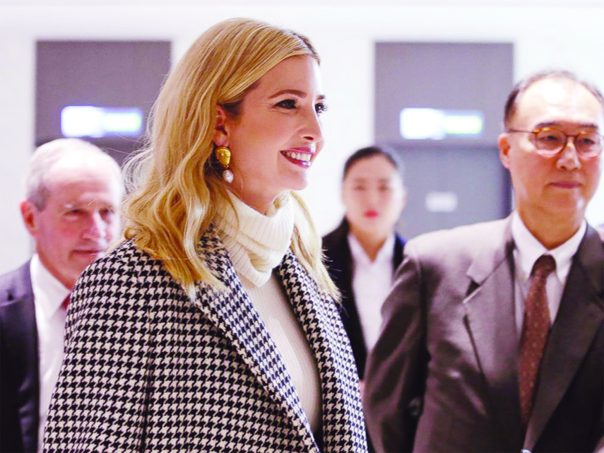 Ivanka Trump, the daughter of U.S. President Donald Trump, arrives at Incheon International Airport in Incheon, South Korea on Friday.