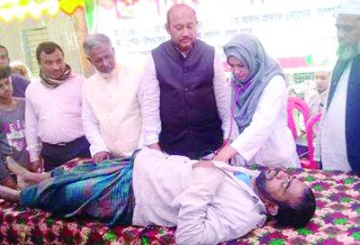 GAFFARGAON (Mymensingh): A day-long free medical treatment camp was organised at Charalghi Nidhiyar Char Primary School marking the International Mother Language Day recently . Alhaj Major Md Rezaul Karim (Retd) inaugurated the camp as the Chief Guest