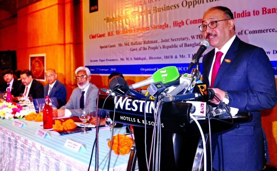 Indian High Commissioner to Bangladesh Harsh Vardhan Shringla, addressing at a seminar on 'Bangladesh-India Business Opportunity' jointly organized by Internation Business Forum of Bangladesh (IBFB) and Indian Importers Chambers of Commerce and Industry