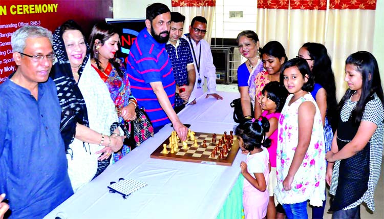 General Secretary of Bangladesh Chess Federation Syed Shahab Uddin Shamim formally inaugurates the Shamsher Ali 3rd FIDE Rating Open Women's Chess Tournament at Bangladesh Chess Federation hall-room on Friday.