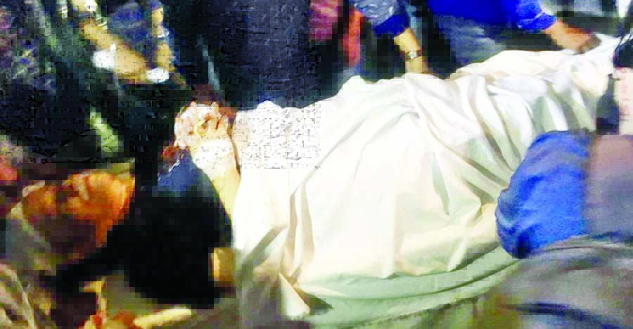 Dr. Professor Muhammed Zafar Iqbal being taken to hospital after seriously injured in knife attack by an unidentified miscreant at SUST on Saturday.