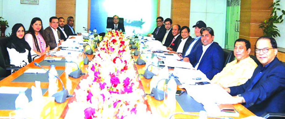 Humayun Kabir, Chairman of Modhumoti Bank Limited, presiding over its 33rd Board of Directors Meeting at its head office in the city on Thursday. Barrister Sheikh Fazle Noor Taposh, MP, EC Chairman, Md. Shafiul Azam, Managing Director, Mohammad Ismail Hos