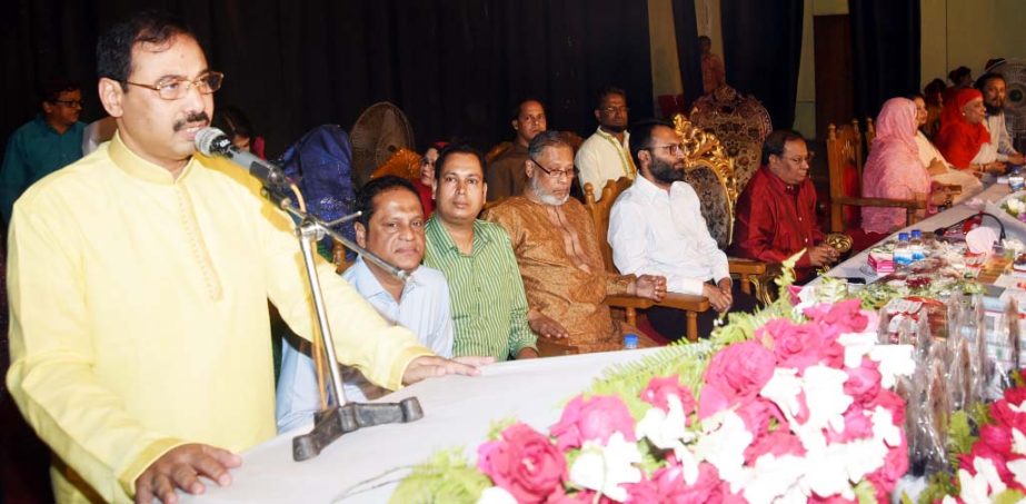 CCC Mayor A J M Nasir Uddin speaking at the stipend and prize distribution programme of Aparnochoran City Corporation Girls' High School and College as Chief Guest on Sunday.