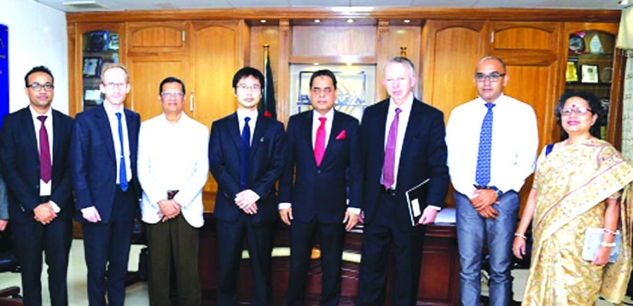 A IMF delegation led by its Resident Representative of Asia and Pacific, Ragnar Gudmundsson, meet with BGMEA President Siddiqur Rahman at his office in the city on Monday. Daisaku Kihara, Division Chief, South Asia-2 Division, Jiri Jonas, Senior Economist