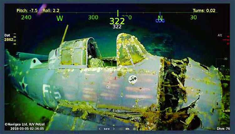 Remarkably preserved aircraft could be seen on the seabed bearing the five-pointed star insignia of the US Army Air Forces on their wings and fuselage.