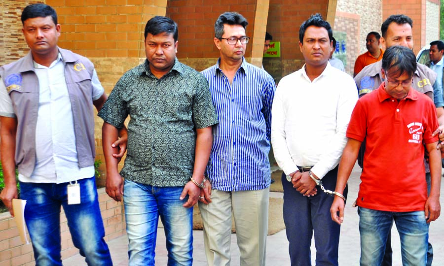 CID police on Thursday arrested two officers along with two agents of Unipay-2-You following the embezzlement of Tk 44.04 crore by them.