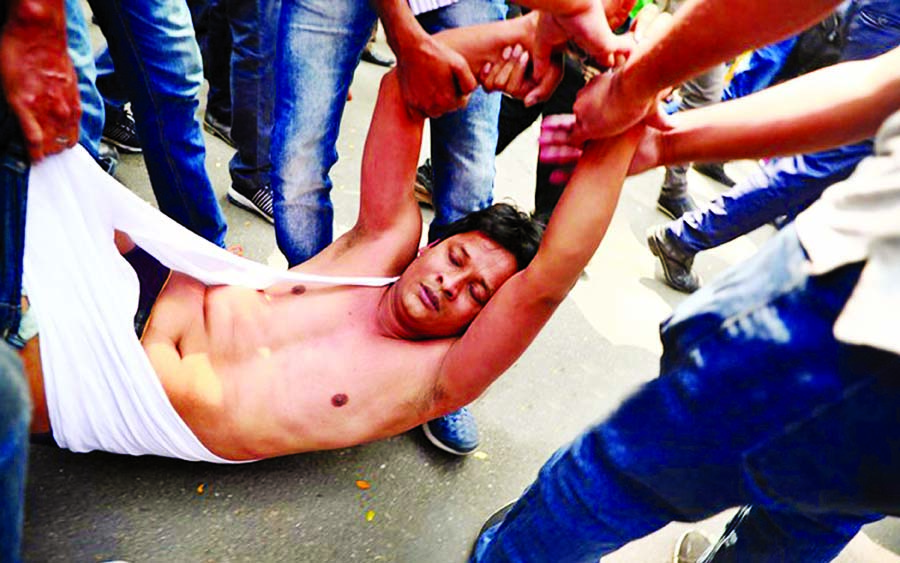 Plainclothes Police picked up JCD's Dhaka North Unit President Mizanur Rahman Raj during BNPâ€™s sit-in programme in front of the Jatiya Press Club on Thursday.