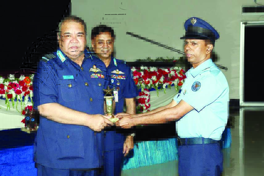 Md Hemayet Hossain, Master Warrant Officer receiving "The Best Junior Commissioned Officer Certificate (Non- tech) from Chief of Air Staff, Bangladesh Air Force Air Chief Marshal Abu Esrar, BBP, ndc, acsc at Falcon Hall at Dhaka Cantonment recently . I