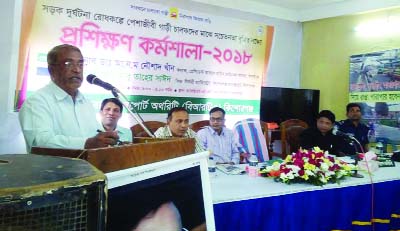 KISHOREGANJ: Prof Dr A N M Nowshad Khan, Principal , President Abdul Hamid Medical College Hospital speaking at a training workshop of drivers organised by BRTA at Collectorate Staff Club Auditorium on Sunday. Senior Magistrate Abu Taher Sayeed chaired