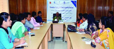 RANGPUR: Prof Dr Nazmul Ahsan Kalimullah, VC, Begum Rokeya University addressing a foundation training for the newly -appointed teachers on the campus as Chief Guest on Tuesday.