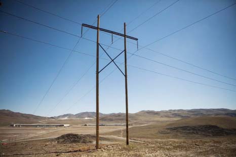 Power lines are seen at the Tahoe-Reno Industrial Center in McCarran, Nevada.