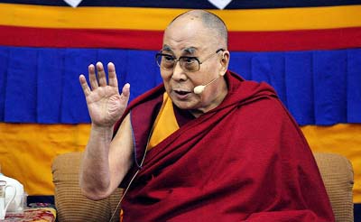 Tibetan spiritual leader, the Dalai Lama, speaks at an interactive session organised by Indian Chamber of Commerce on "Revival of Ancient Knowledge" in Kolkata, India. n AP file photo