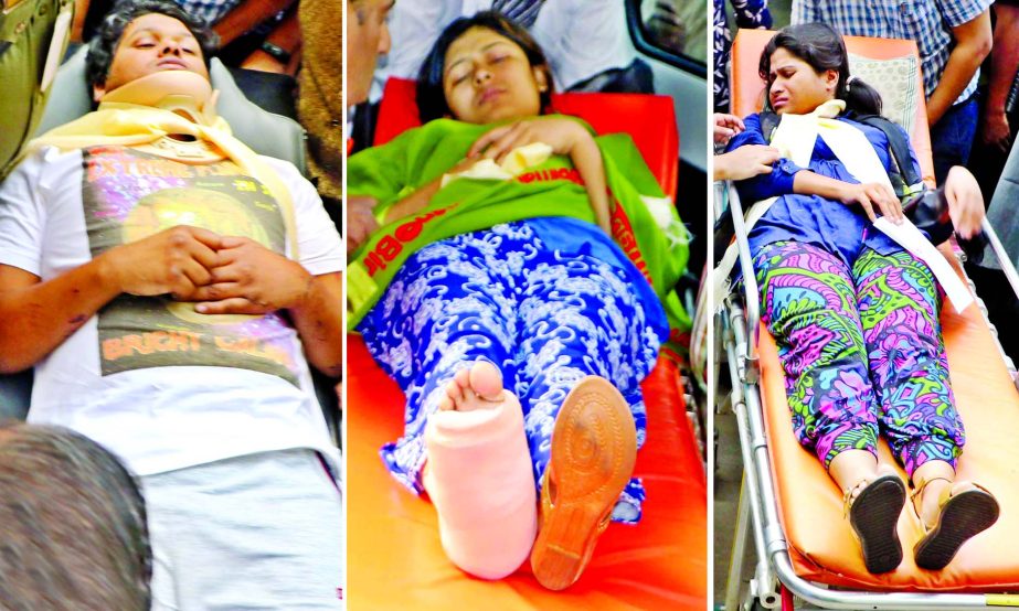 Three other injured victims Mehedi Hasan, Kamrunnahar Swarna and Alimunnahar Anny of ill-fated US-Bangla Airline plane crashed in Kathmandu brought back home and admitted to DMCH burn unit on Friday.