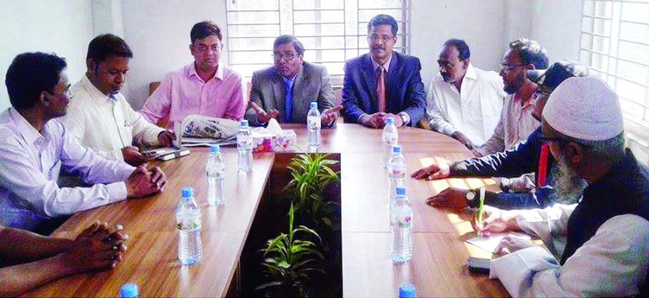 FULPUR (Mymensingh): Mahbub Talukder, EC speaking at a view exchange meeting with journalists at Fulpur Upazila Press club yesterday.