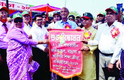 BARISAL: Education Minister Nurul Islam Nahid inaugurating the 47th Athletics and Sports Competition of national school, madrasa and technical institution level organised at Bangabandhu Udyan on Wednesday.