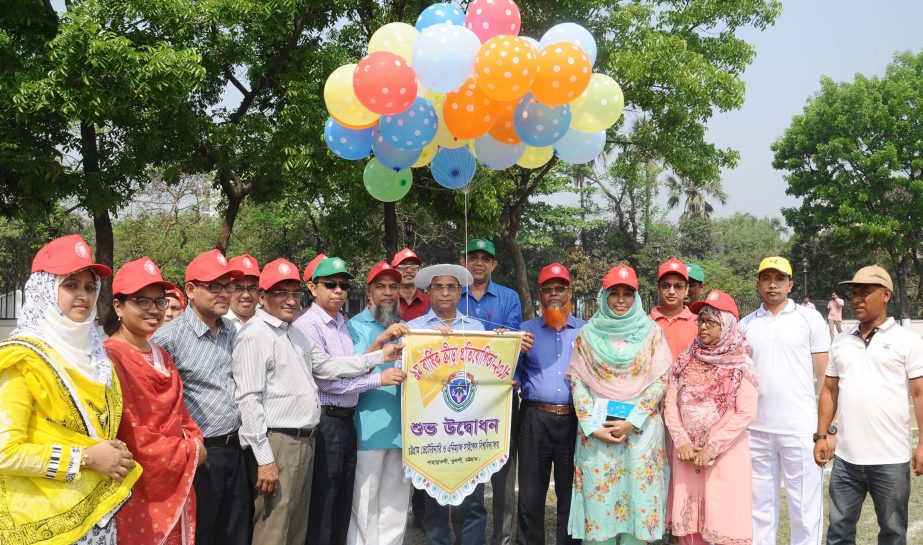 Prof Dr. Goutom Buddha Das, VC, Chittagong Veterinary & Animal Science University (CVASU) inaugurating the ninth annual sports competition of the University yesterday.