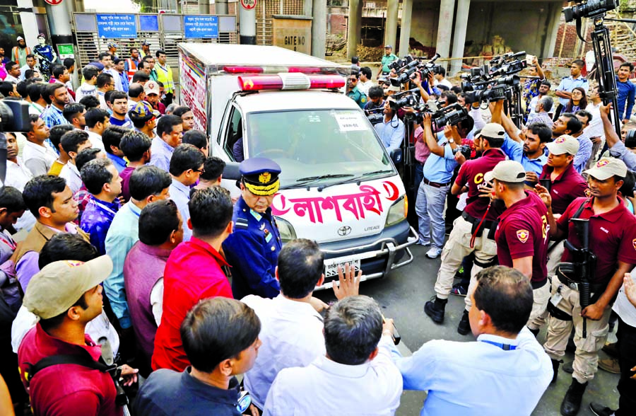 Bodies of 3 more plane crash victims brought back home from Nepal on Thursday. Relatives among others receiving them at Hazrat Shahjalal International Airport on Thursday.