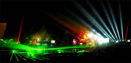 Fire works at Bangabandhu National Stadium on Thursday in connection with week-long celebration marking Bangladesh's graduation from LDCs to a developing nation.