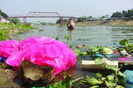 SYLHET: Surma Riverâ€™s pollution has taken a serious turn. This picture was taken from Topkhana area on Wednesday.