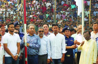 KISHOREGANJ: Bangladesh Cricket Board (BCB) President Nazmul Hasan Papon MP inaugurating ceremony of the Late President Zillur Rahman 1st Division Cricket League at Shaheed Syed Nazrul Islam Stadium on Sunday.