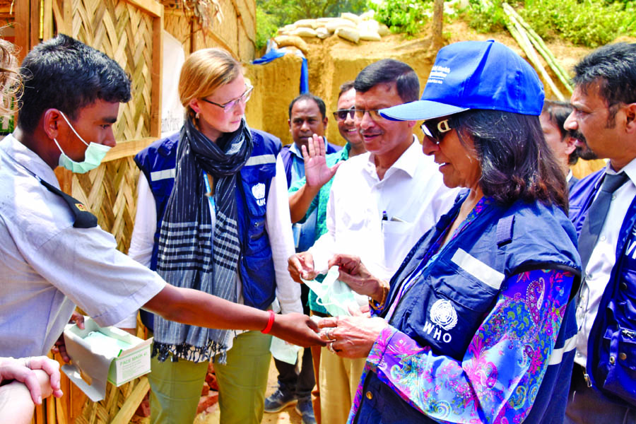 Visiting Regional Director of WHO-SEARO Dr Poonam Khetrapal Singh visited the Rohingya Camp in Jamtali in Cox's Bazar on Wednesday.