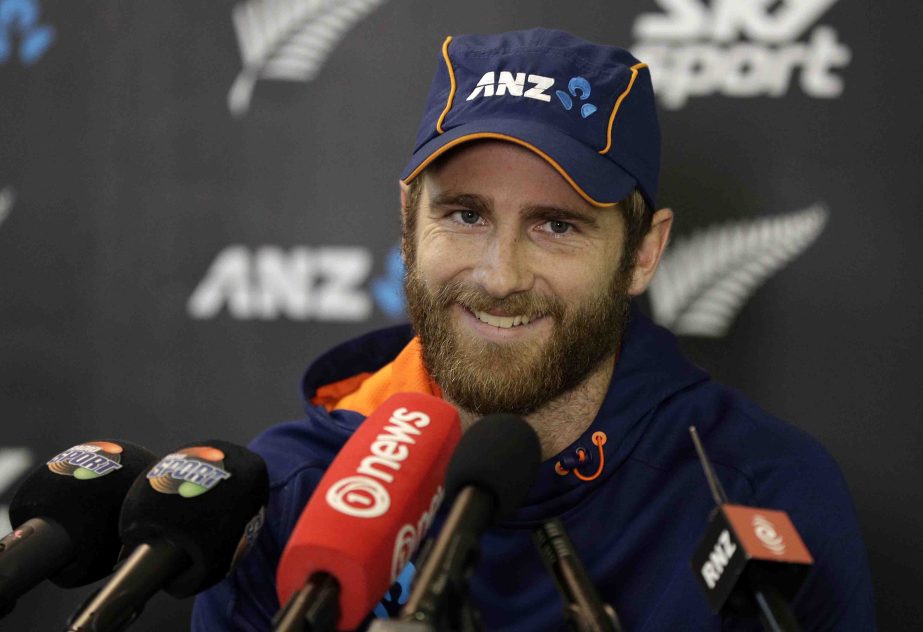 New Zealand captain Kane Williamson answers questions during a press conference following a training session ahead of the second cricket Test against England in Christchurch, New Zealand on Thursday. New Zealand will play England in the second and final T