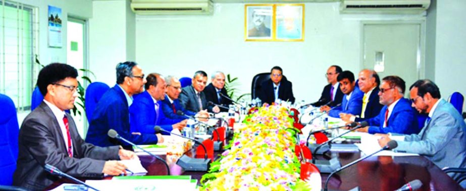 Syed Monjurul Islam, Chairman of the Islami Bank Foundation, presiding over its 150th meeting at the banks head office in the city on Saturday. Among others, Vice-Chairman Prof Md Nazmul Hasan, member Maj Gen (Ret) Eng Abdul Motin, Md Saiful Islam (FCA, F