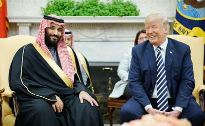 Saudi Crown Prince Salman and Donald Trump can be seen in this AP file photo.