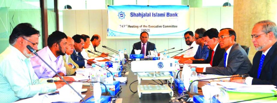 Anwer Hossain Khan, EC Chairman of Shahjalal Islami Bank Limited, presiding over its 743rd meeting at the bank head office in the city recently. Akkas Uddin Mollah, Board of Directors Chairman, Farman R Chowdhury, Managing Director, Engineer Md. Towhidur