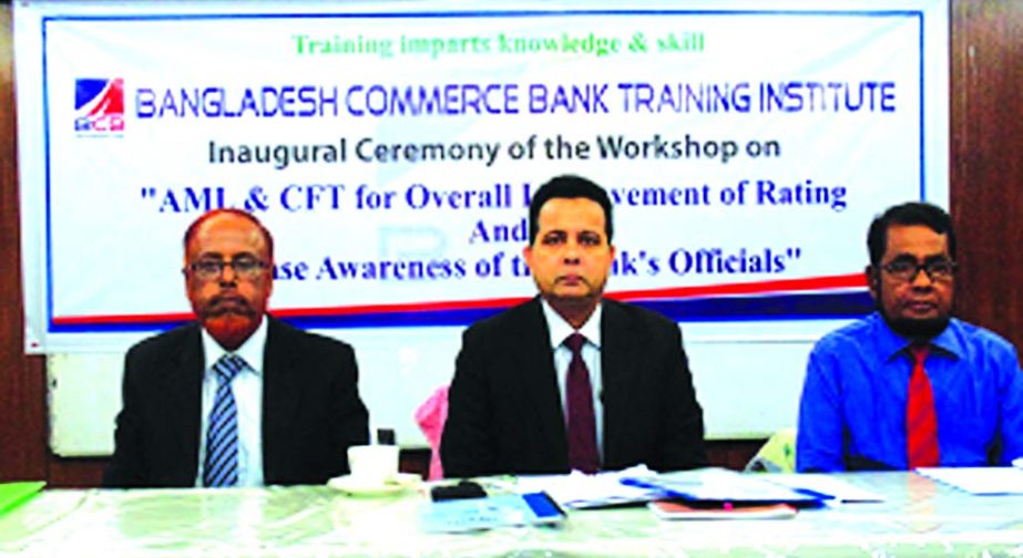 Kazi Md. Rezaul Karim, DMD of Bangladesh Commerce Bank Limited, presiding over a daylong training workshop on "AML and CFT for Overall Improvement of Rating and Increase Awareness of the bank's officials" for the Managers and 2nd Officers of the branch