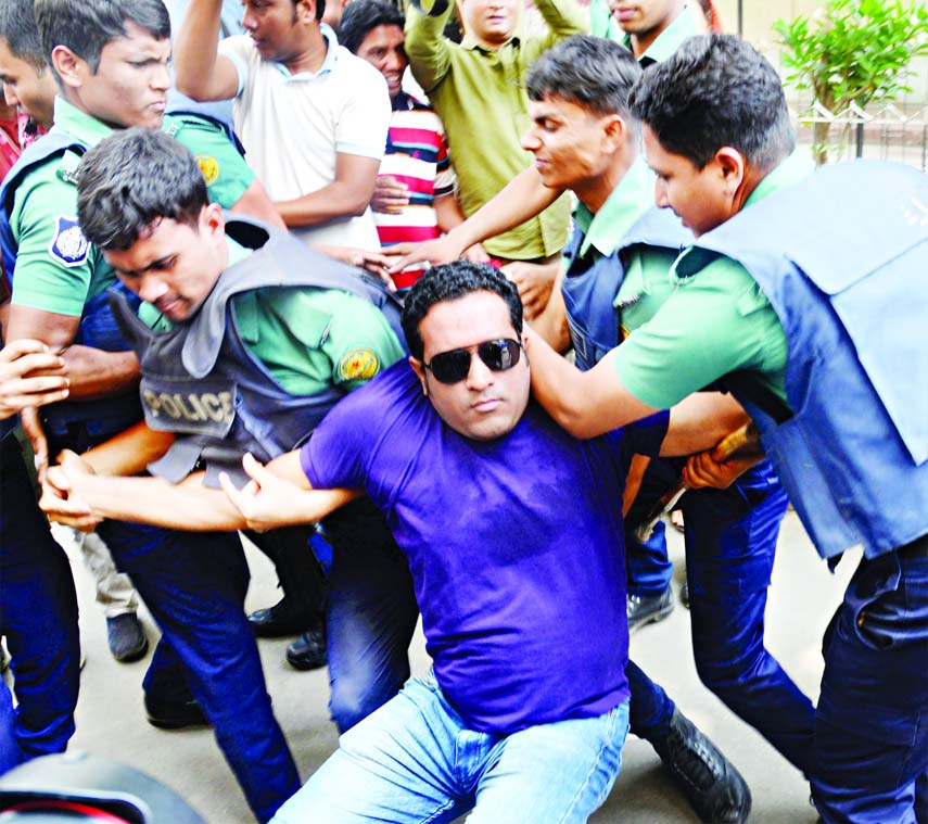 Some BNP leaders and activists were detained while they were demonstrating near BSMMU soon after the arrival of party Chairperson Begum Khaleda Zia at the hospital for medical test on Saturday.