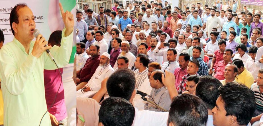 Mir Mohammad Nasir Uddin, Vice- Chairman, BNP speaking at a workers' meeting in Cox's Bazar on Saturday.