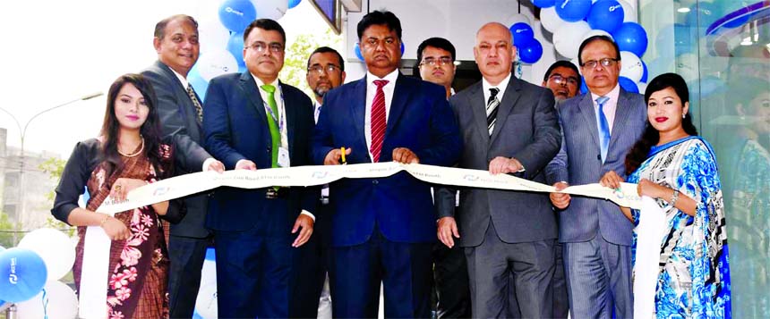 Mosleh Uddin Ahmed, Managing Director of NCC Bank Limited, inaugurating a new ATM Booth at Mirpur Zoo Road in the city recently. Khondoker Nayeemul Kabir, DMD, Abdullah-al-Kafi Mazumder, Head of Retail and Marketing Division and Khaled Afzal Rahim, Head o