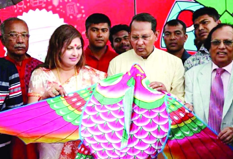 Information Minister Hasanul Haq Inu inaugurated Kites Festival organised by S Creation on 300-feet Purbachal Road marking the Pahela Baishakh on Saturday. CEO of the organization Shahrin J Huq was also present on the occasion