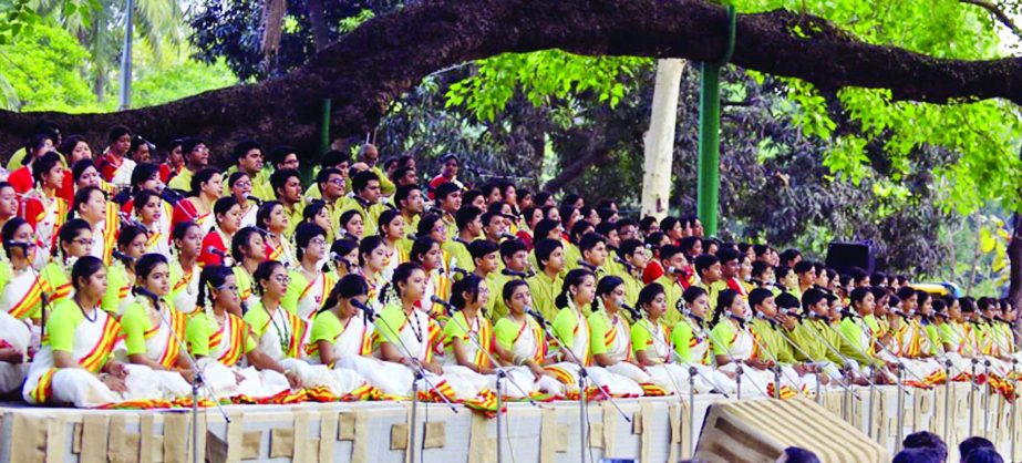 Chhayanaut organised a cultural programme marking the Pahela Baishaikh, the first day of Bengali New Year at Ramna Batamul in the city yesterday.