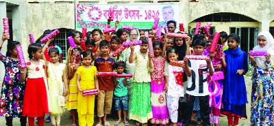 NARAYANGANJ: Award winners of a cultural programme posed for a photo session at Narayangnaj organised by Nirbhik, a social and cultural organisation on the occasion of the Pahela Baishakh on Saturday.