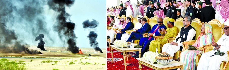 Prime Minister Sheikh Hasina joined the concluding ceremony of Saudi-led joint grand military exercise 'Gulf-Shield-1 at Eastern Province of Al-Jubail in the Kingdom of Saudi Arabia on Monday.