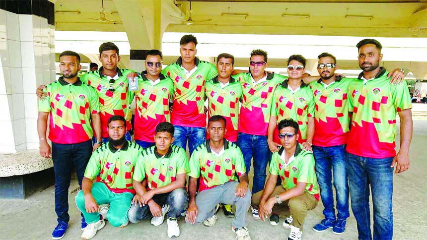 Members of Bangladesh Baseball team pose for photo at the Kamalapur Railway Station on Friday before leaving the city for Guwahati to take part in the ABFI Presidential Cup Baseball Tournament in Guwahati, Assam of India.