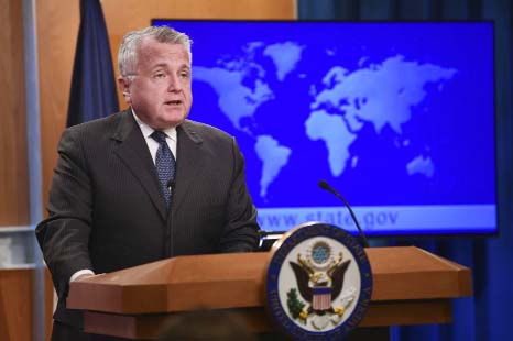 Acting Secretary of State John Sullivan speaks about the release of the 2017 country reports on human rights practices during a news conference at the State Department in Washington,on Friday.