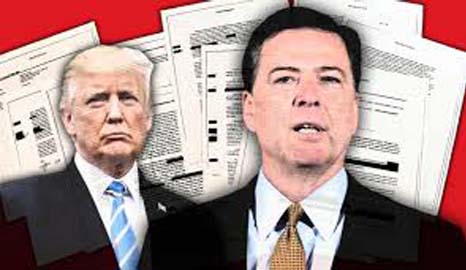 FBI Director James Comey's declassified memos documenting conversations and interactions with President Trump.