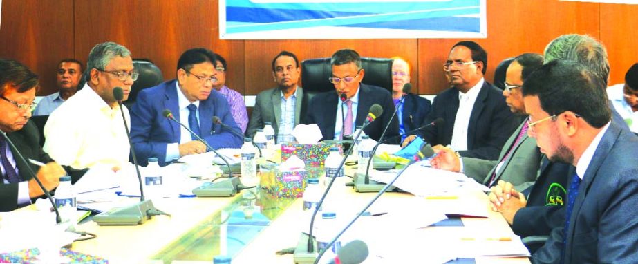 Md Abdus Salam Azad, Managing Director of Janata Bank Limited, presiding over its Task Force Meeting at the banks head office in the city recently. Md. Ismail Hossain and Mohammad Fakrul Alam, DMDs of the bank were also present.