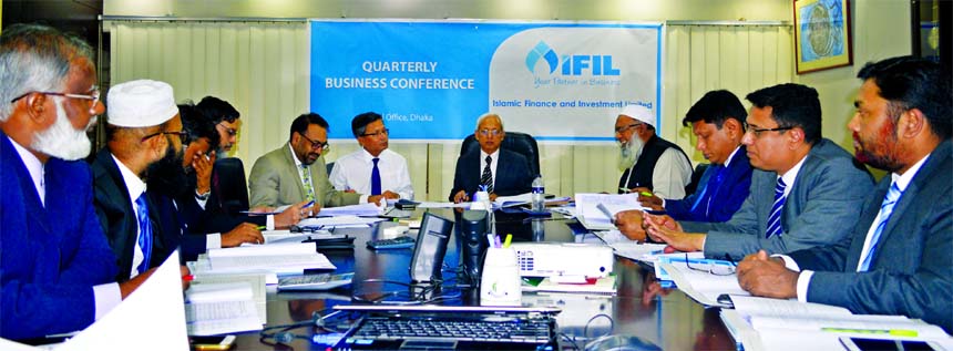 Abul Quasem Haider, Board of Directors Chairman of Islamic Finance and Investment Limited (IFIL), presiding over its two-day long Quarterly Business Conference at its head office in the city recently. SM Bakhtiar Alam, EC Chairman and Mohammad Ruknuzzaman