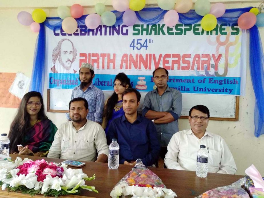 Celebration of the Birth Anniversary of William Shakespeare at Comilla University on Monday.