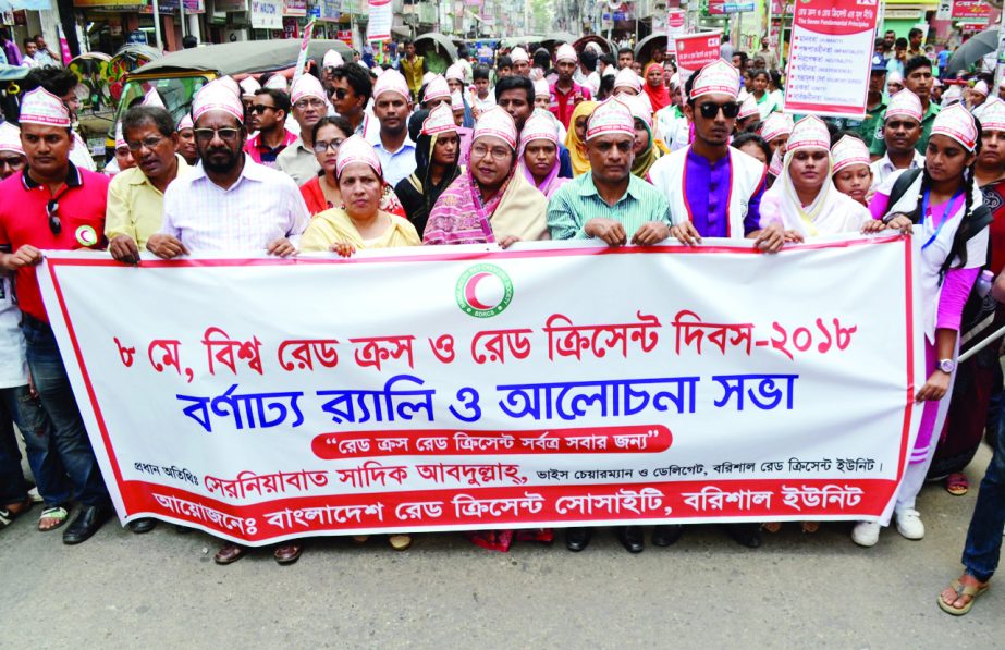 BARISHAL: A rally was brought out a rally at Barishal city marking the World Red Cross and Red Crescent Day yesterday.
