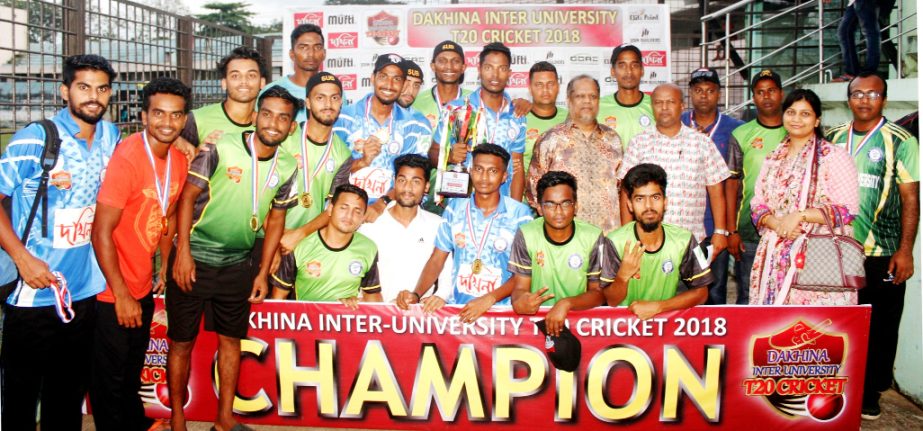 Southern University became the 3rd time Champion in Inter University T-20 Cricket Tournament arrange by Divisional Krira Sanstha at Chattogram MA Aziz Stadium on Sunday. City Mayor AJM Nasiruddin was present as Chief Guest and districting Champion