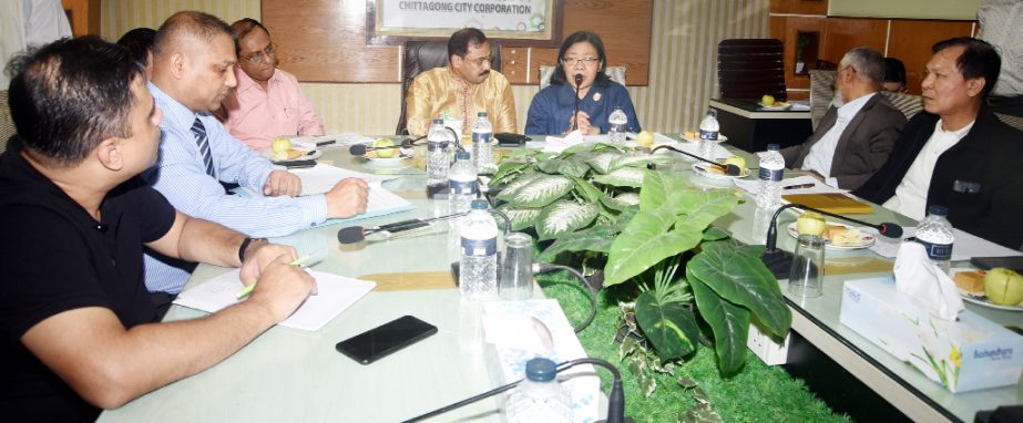 CCC Myaor A J M Nasir Uddin speaking at a view exchange meeting with Panpimon Suwannapongse, Ambassador of Thailand to Bangladesh on implementation of Binna Grass Project at the Port City on Wednesday.