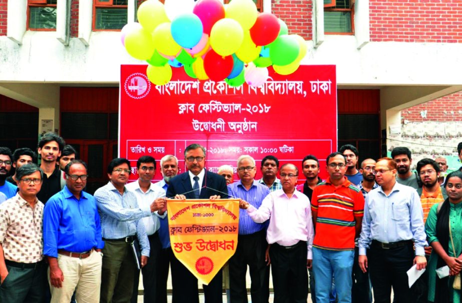 Prof Dr Saiful Islam, Vice-Chancellor of Bangladesh University of Engineering and Technology (BUET) inaugurating the "Club Festival 2018" on Monday organized by Directorate of Students' Welfare, BUET at central cafeteria premises. Among others, Prof Dr