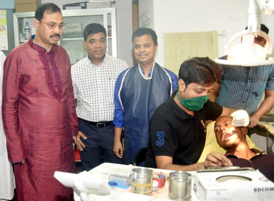 CCC Mayor A J M Nasir Uddin visiting Chattogram General Hospital on Monday.
