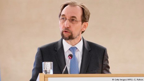 United Nations High Commissioner for Human Rights, Zeid Ra'ad Al Hussein, addressing at a special session of the UN Human Rights Council to discuss 'the deteriorating human rights situation' in the West Bank and Gaza Strip following clashes on the Gaza
