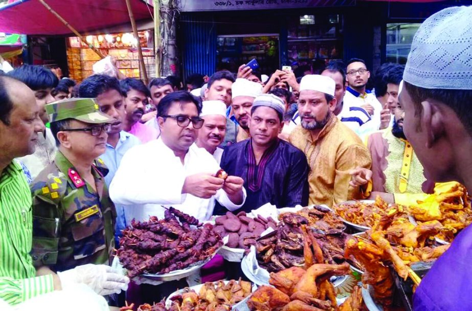 Mayor of Dhaka South City Corporation Sayeed Khokon launched a drive against food adulteration including iftar items in the city's Chwakbazar on Saturday.